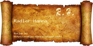 Radler Hanna névjegykártya